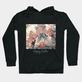 Anime Easter Celebration: Adorable Girls with Eggs Hoodie